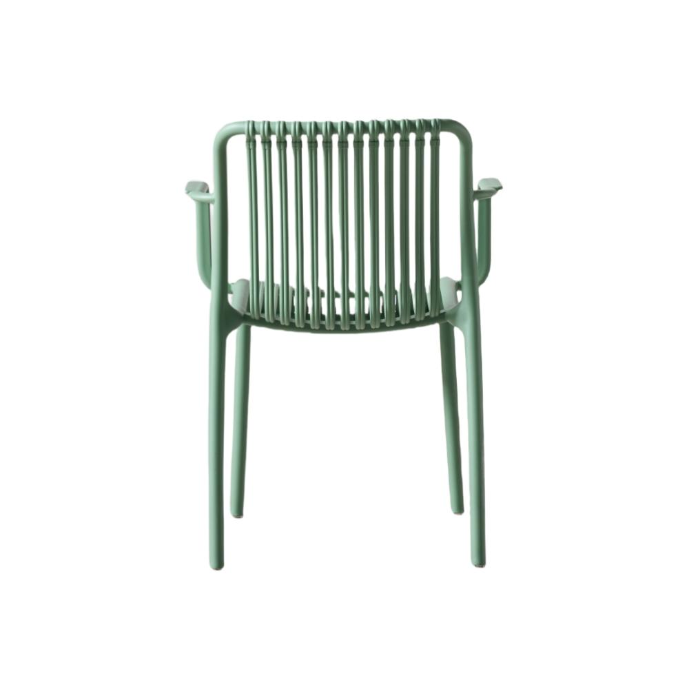 Silla Terra con Brazos, Color Verde Olivo, Con espaldar X4