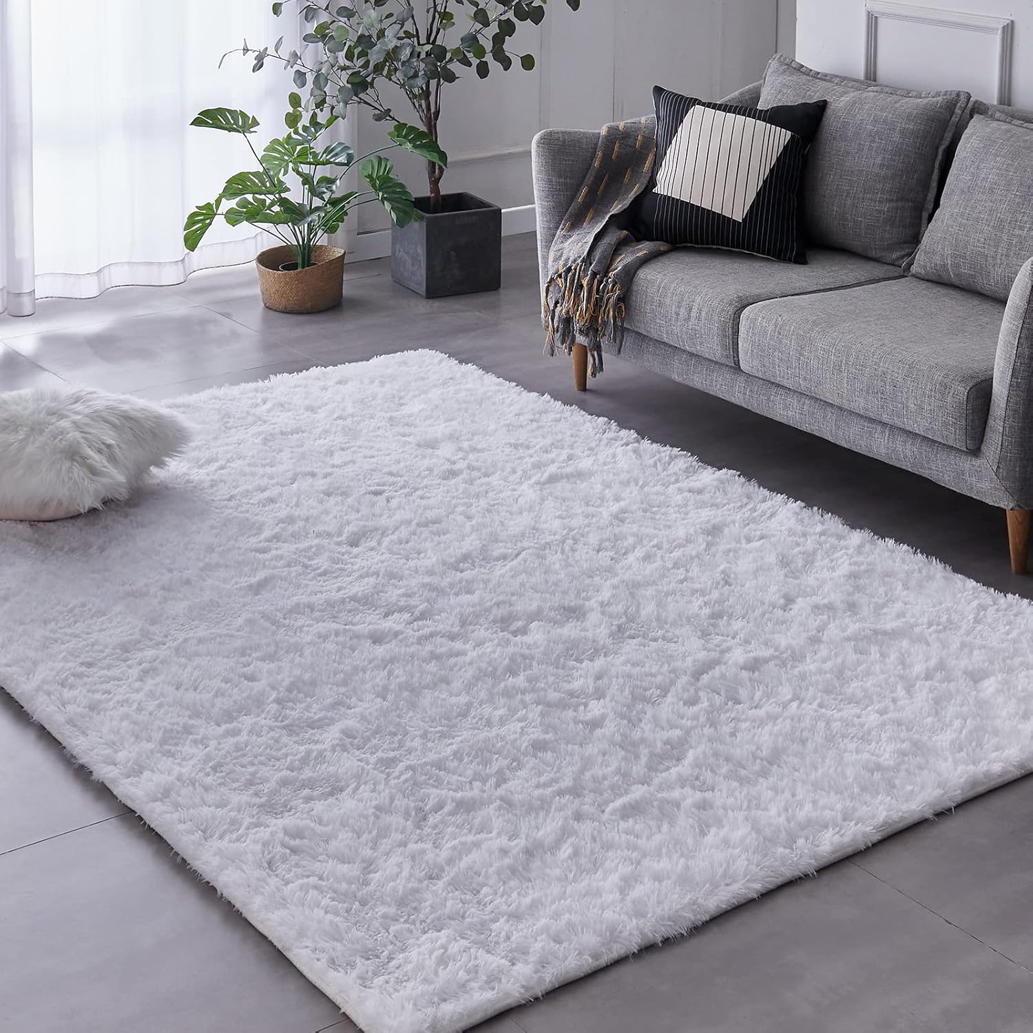 Alfombra TABAYON moderna de lujo de 6x9 pies, pelo largo, suave, esponjosa,...
