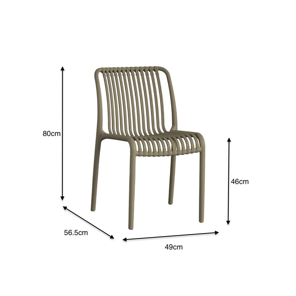 Silla Terra, Color Taupe, con Espaldar