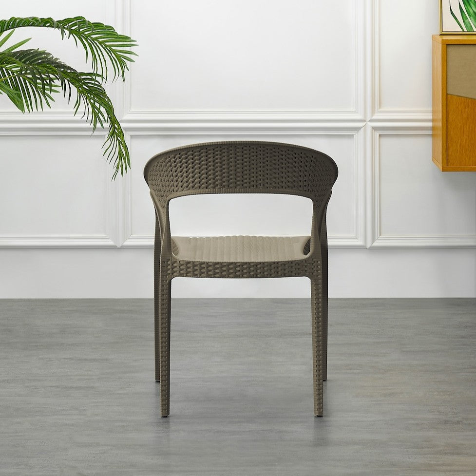 Silla Axel, Taupe, con Espaldar, Reposa Brazos y con Textura Trenzada