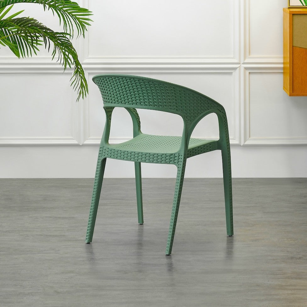 Silla Axel, Verde Olivo, con Espaldar, Reposa Brazos y con Textura Trenzada