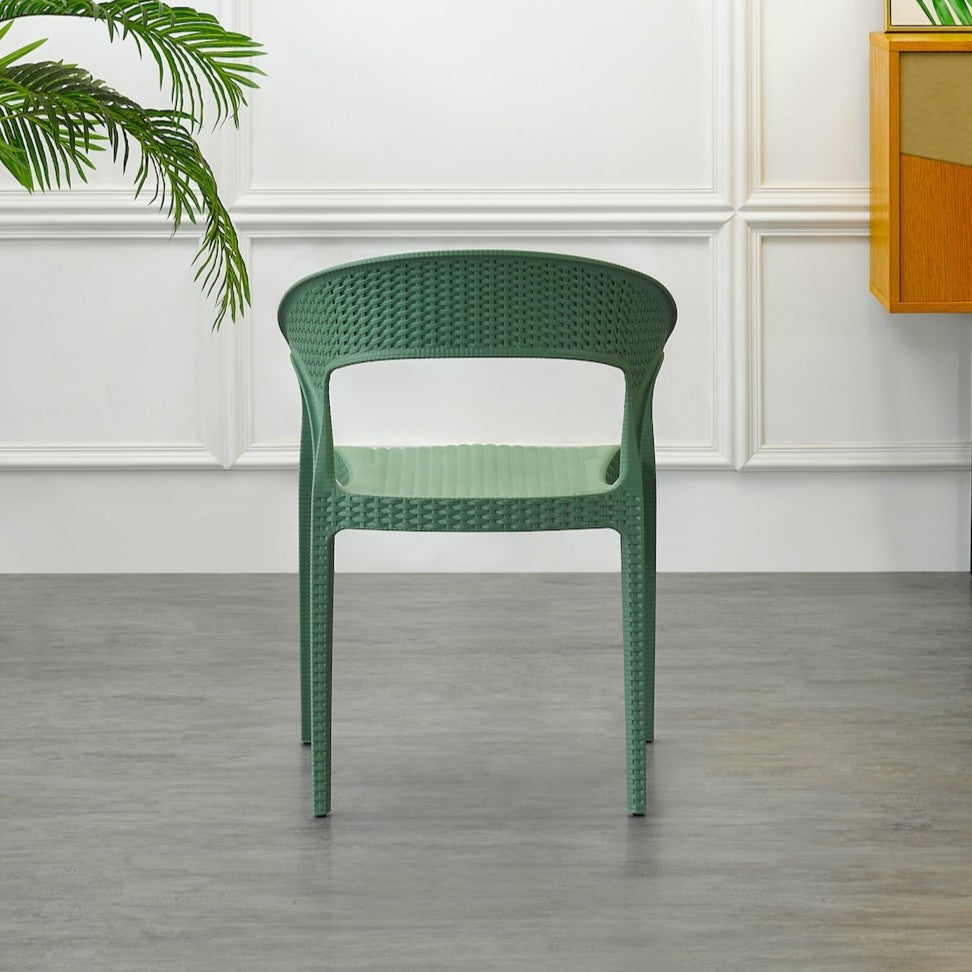 Silla Axel, Verde Olivo, con Espaldar, Reposa Brazos y con Textura Trenzada