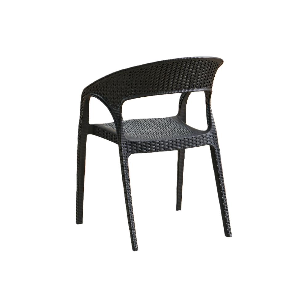 Silla Axel, Negro, Con Espaldar, reposa brazos y con textura trenzada X2