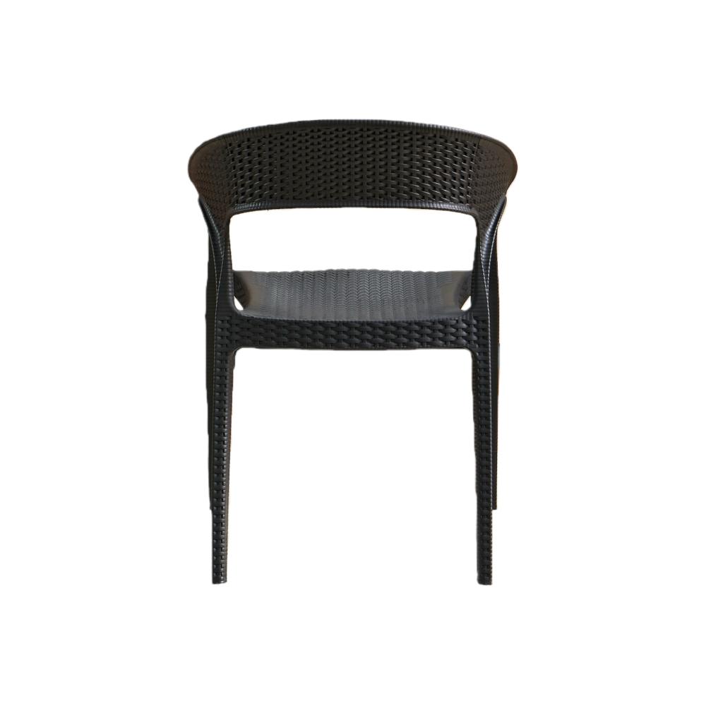 Silla Axel, Negro, Con Espaldar, reposa brazos y con textura trenzada X2