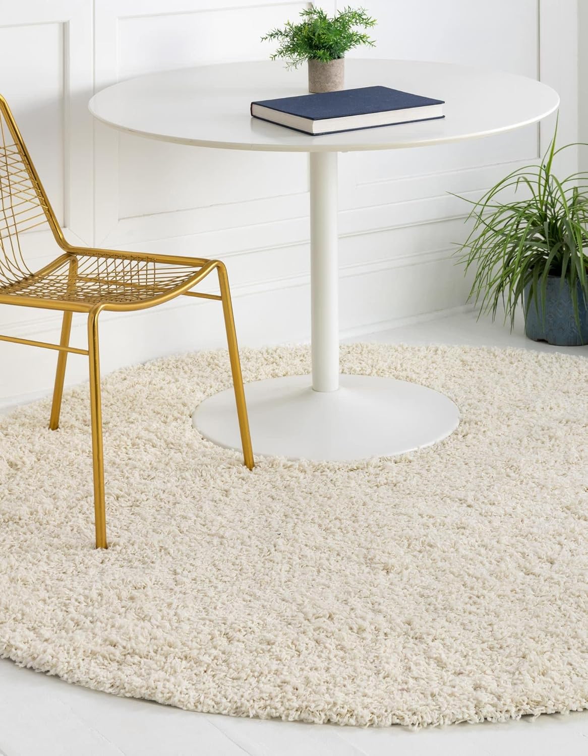 Rugs.com - Alfombra de la colección Über Cozy Solid Shag  Alfombra redonda de...