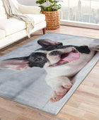 French Bulldog - Alfombra de área para perros de 5 x 6 pies, alfombra lavable...