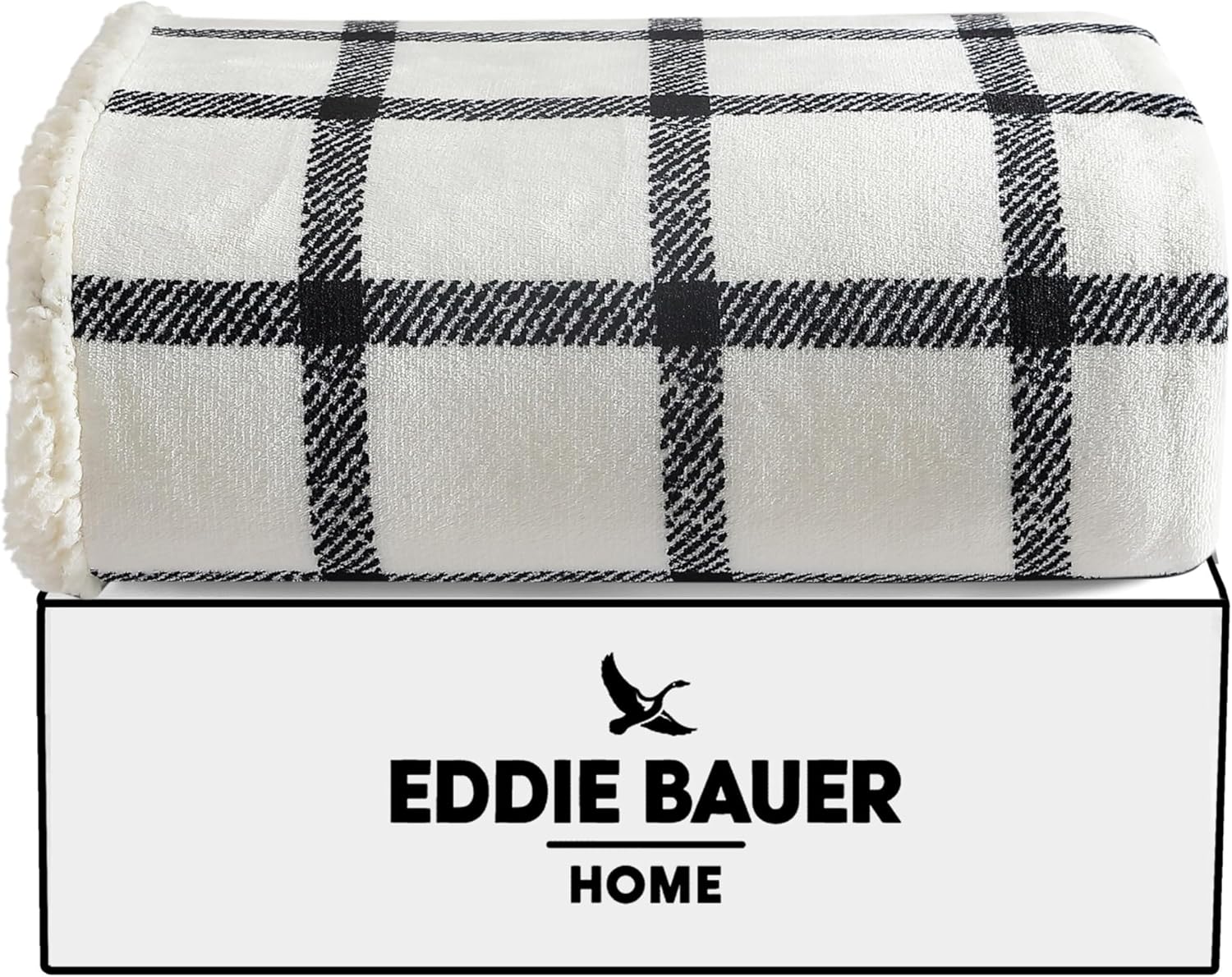 Eddie Bauer Manta reversible de vellón sherpa, ropa de cama y decoración del...