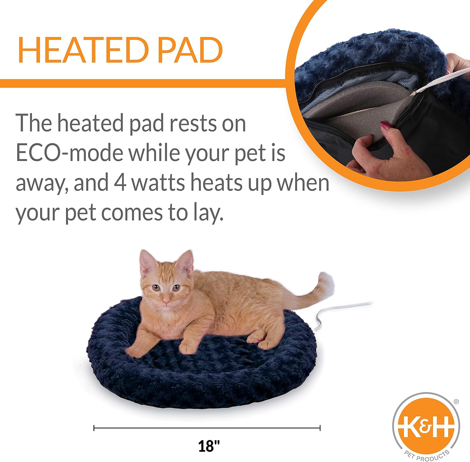 K&H Pet Products Cama térmica para gatos de interior, cama térmica de espuma...
