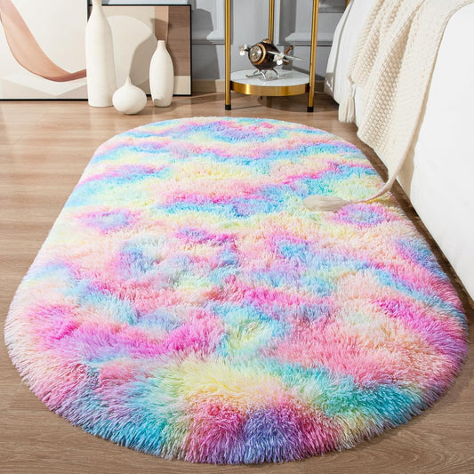 Alfombras esponjosas para dormitorio, alfombra de área bonita para niñas y