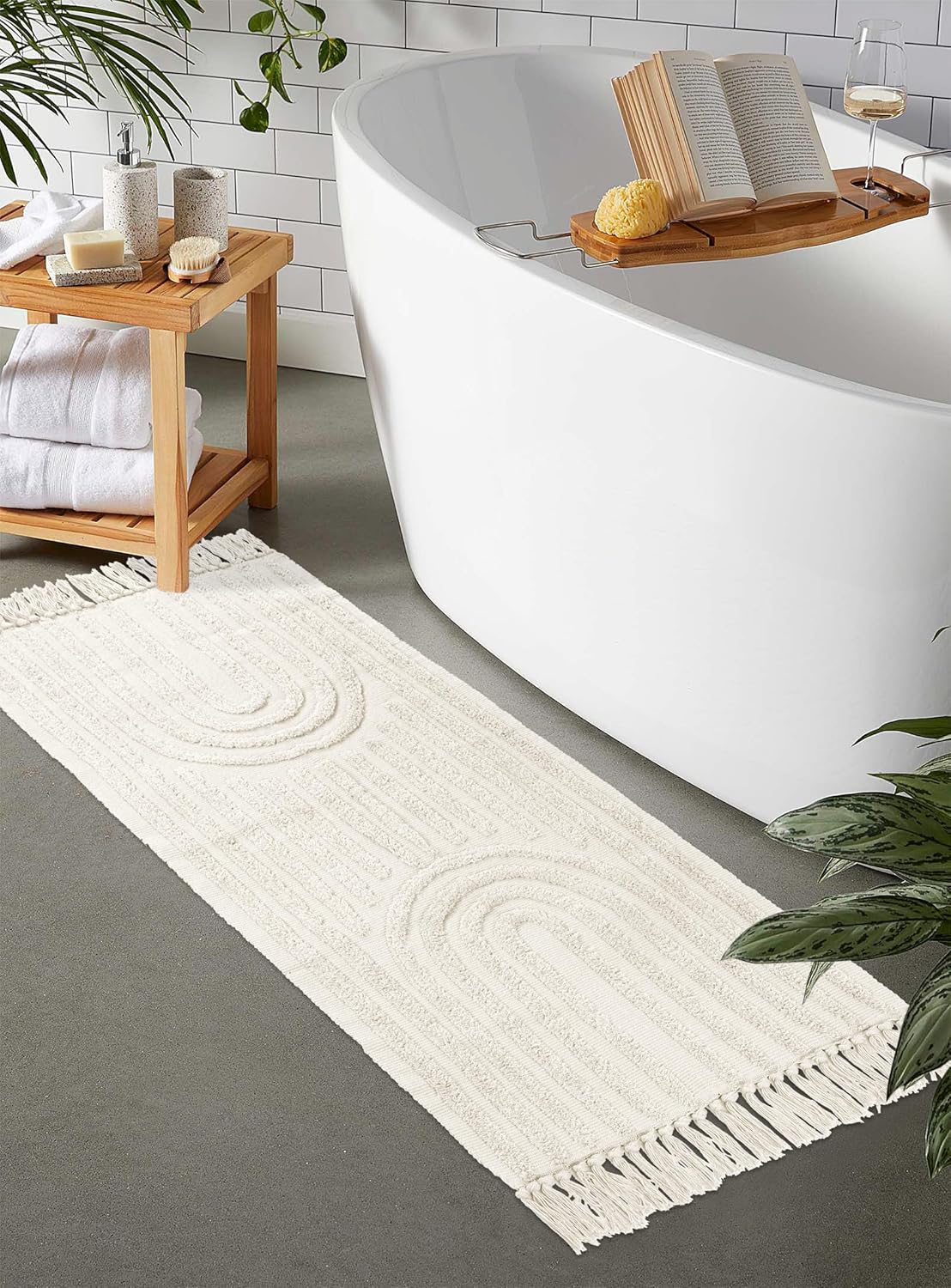 Lanffia Alfombra de pasillo de 2 x 5 pies, lavable para cocina, moderna, para...