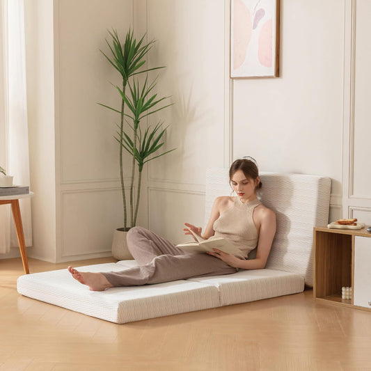 Colchón plegable, de espuma viscoelástica certificada CertiPUR-US, de 3