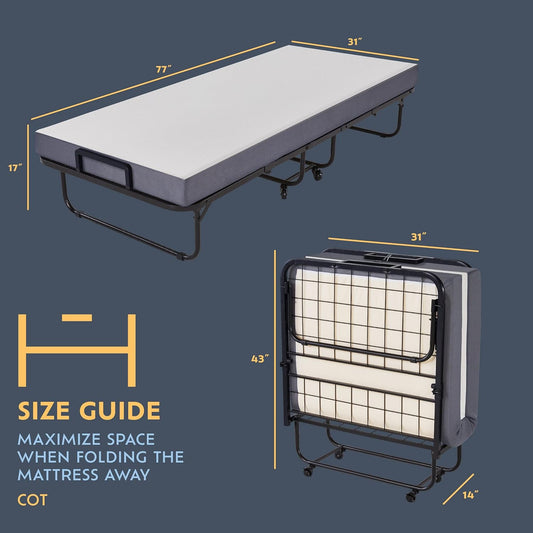 Cama plegable de espuma viscoelástica de 5 pulgadas de alta calidad, colchón