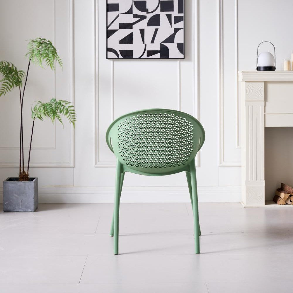 Set de 2 Sillas Selva con Brazos, Color Verde Olivo, con Espaldar