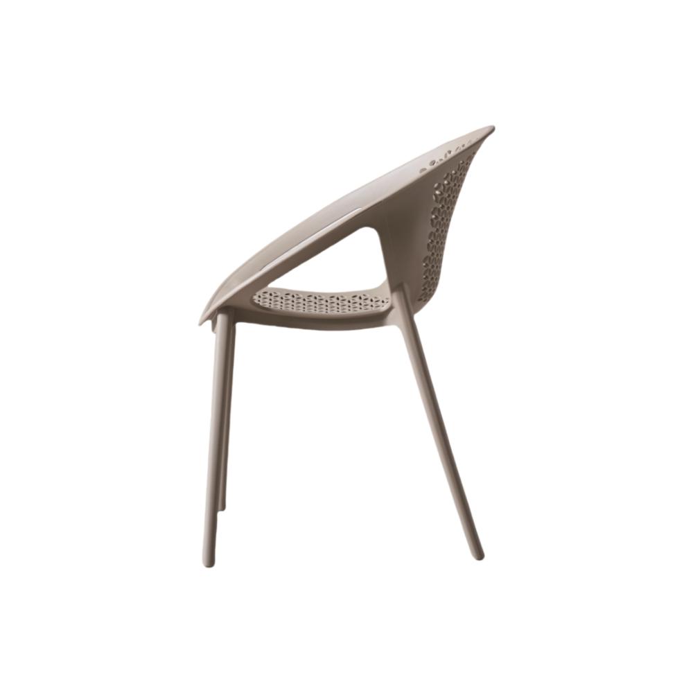 Silla Selva Con Brazos, Color Taupe, Con espaldar X2