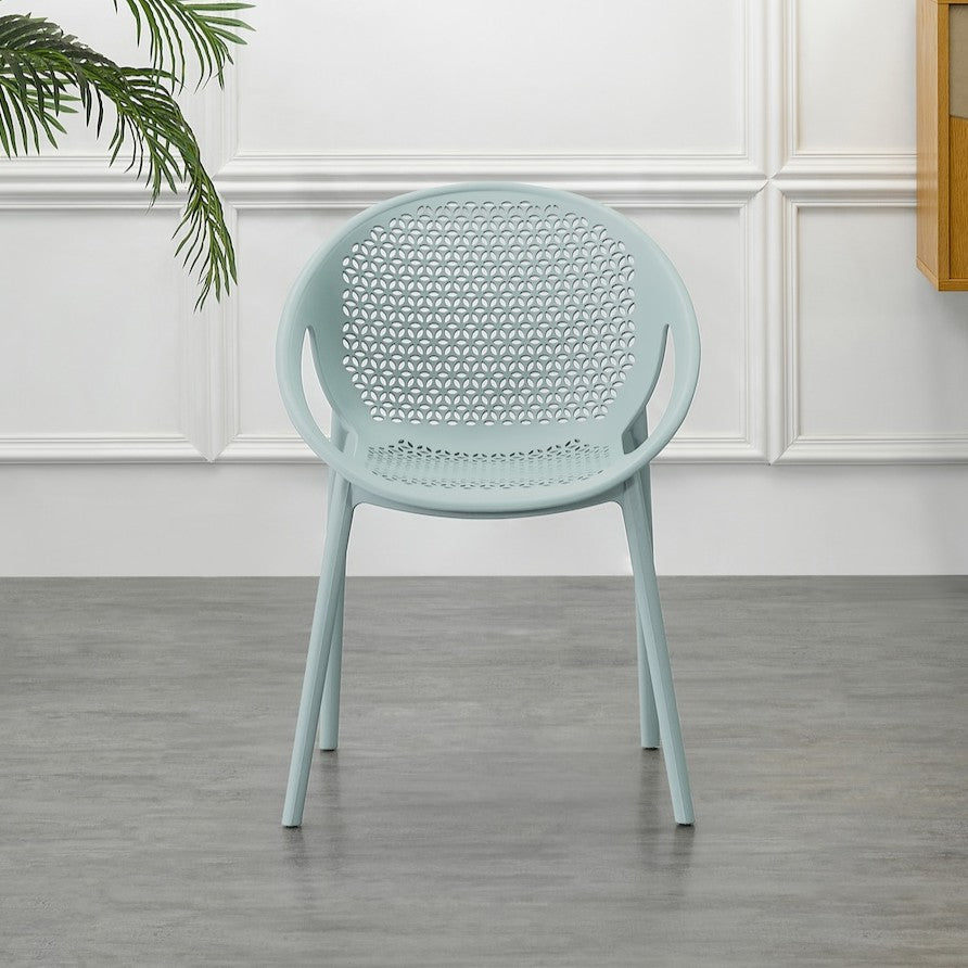 Silla Selva con Brazos, Color Azul Claro, con Espaldar