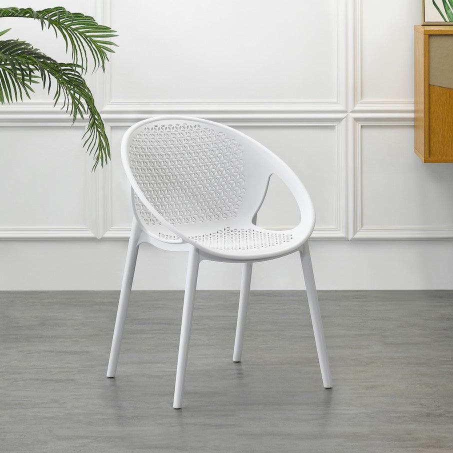Silla Selva con Brazos, Color Blanco, con Espaldar
