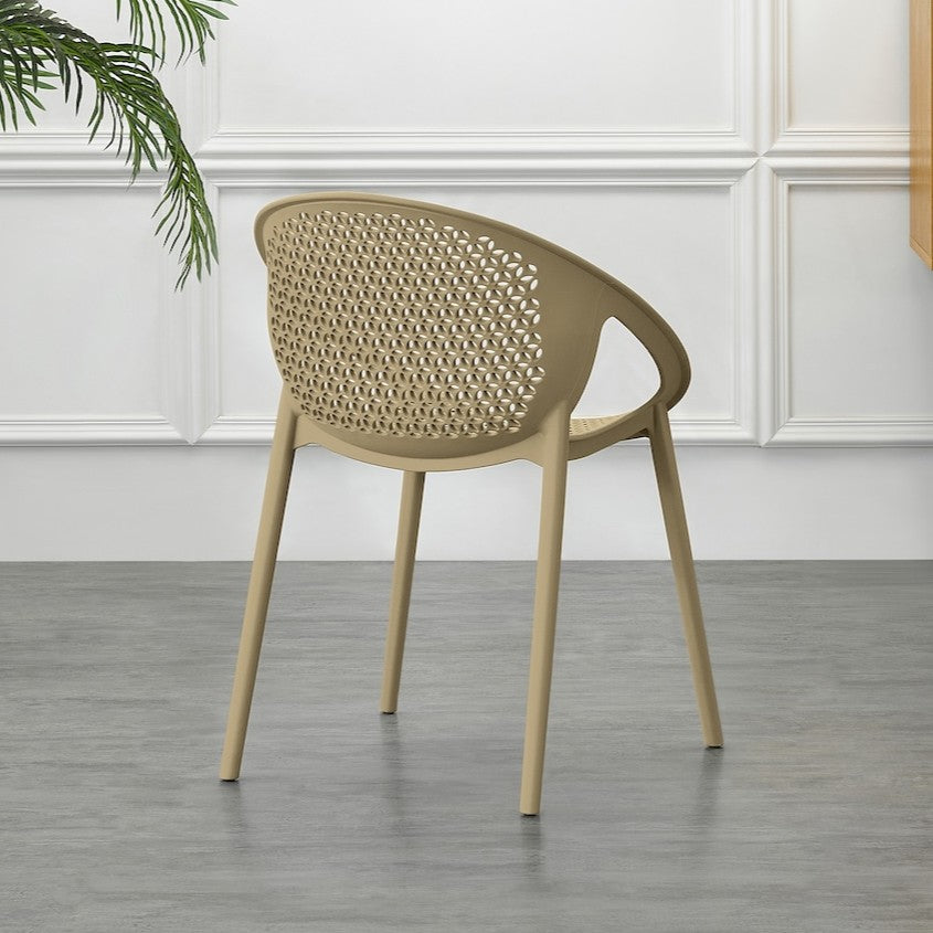 Set de 2 Sillas Selva con Brazos, Color Khaki, con Espaldar