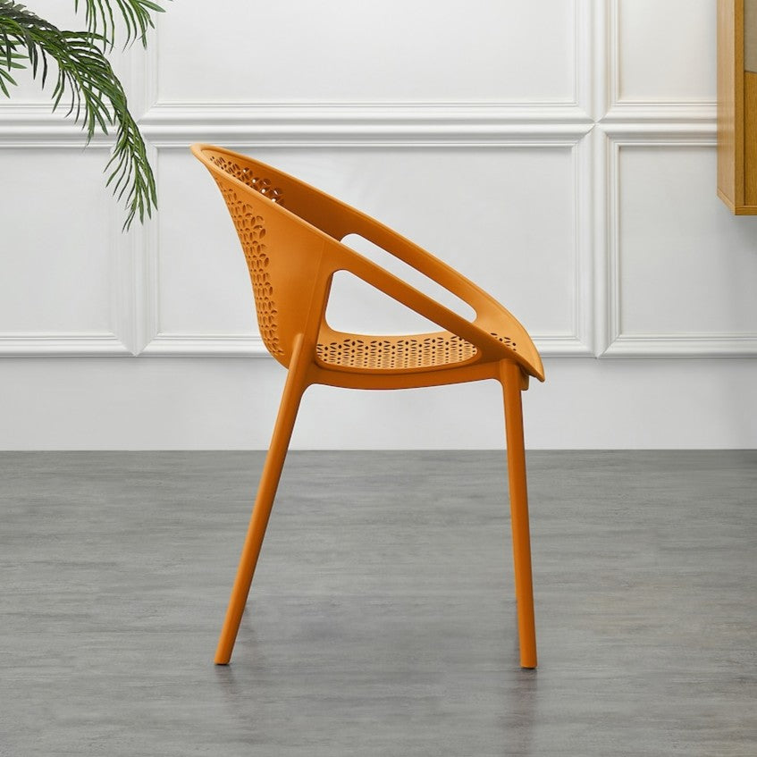 Silla Selva con Brazos, Color Naranja, con Espaldar