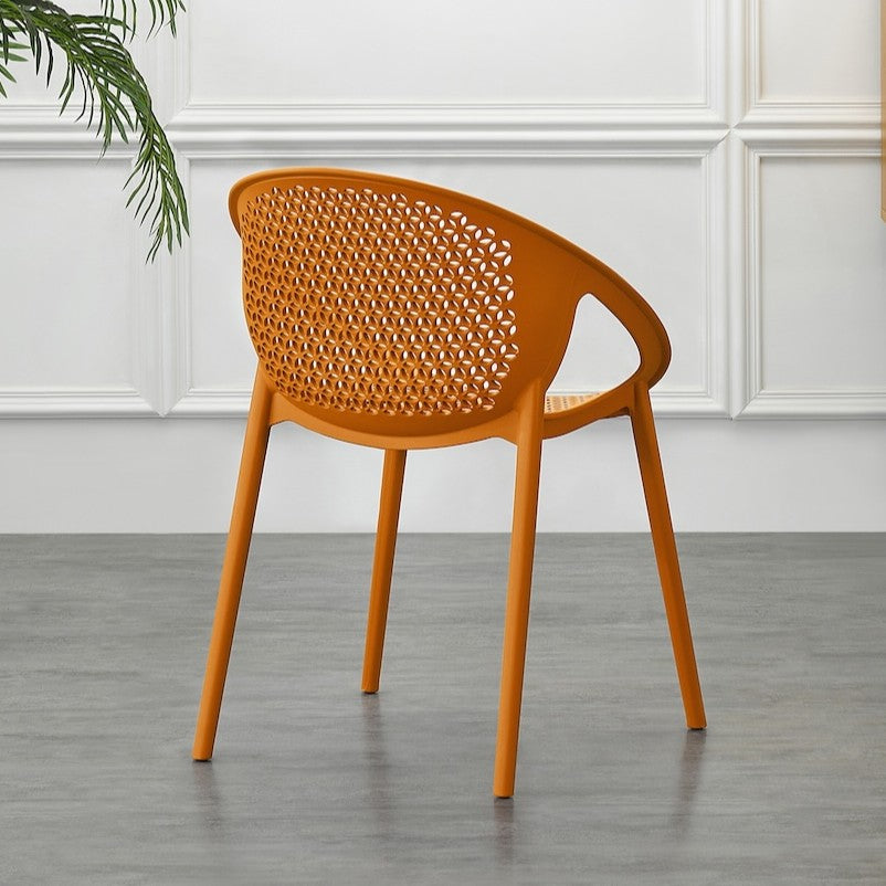 Set de 2 Sillas Selva con Brazos, Color Naranja, con Espaldar
