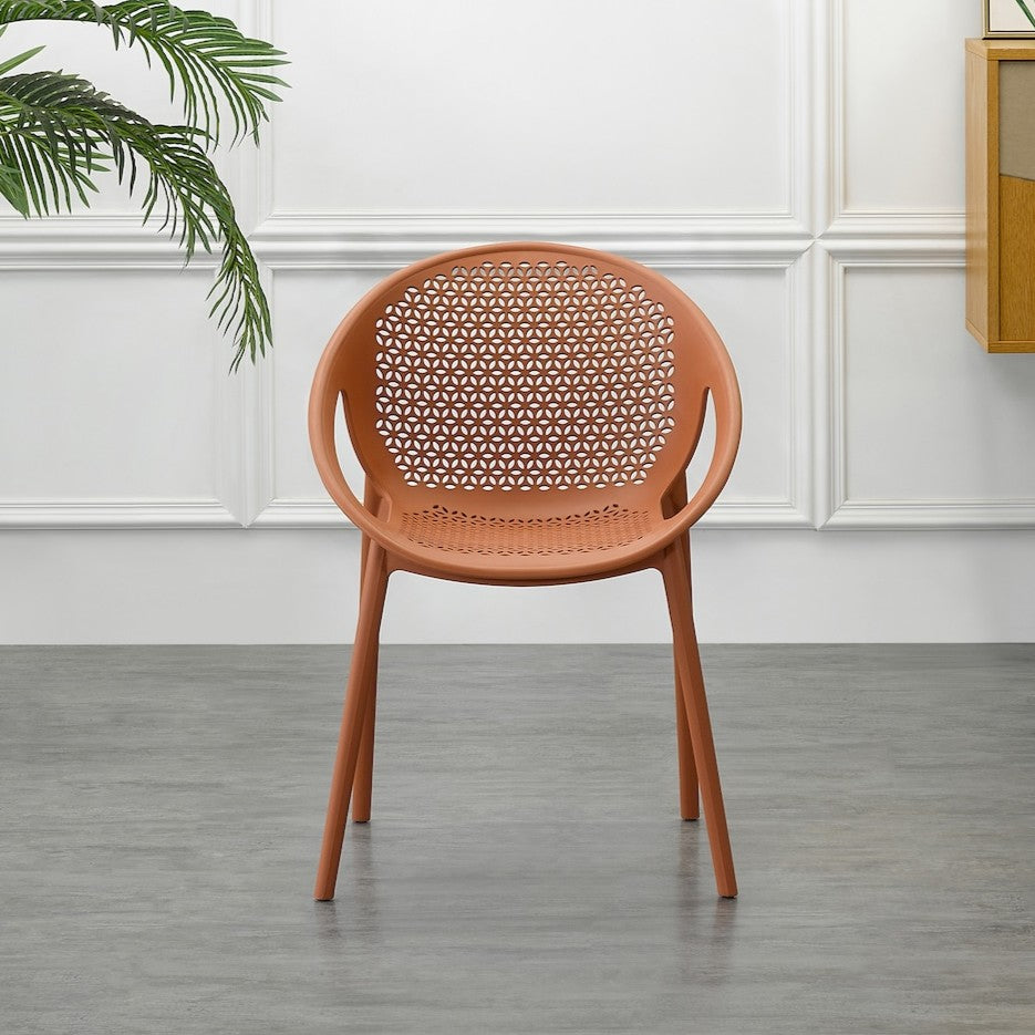 Silla Selva con Brazos, Color Terracota, con Espaldar