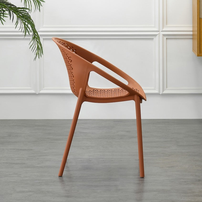 Silla Selva con Brazos, Color Terracota, con Espaldar