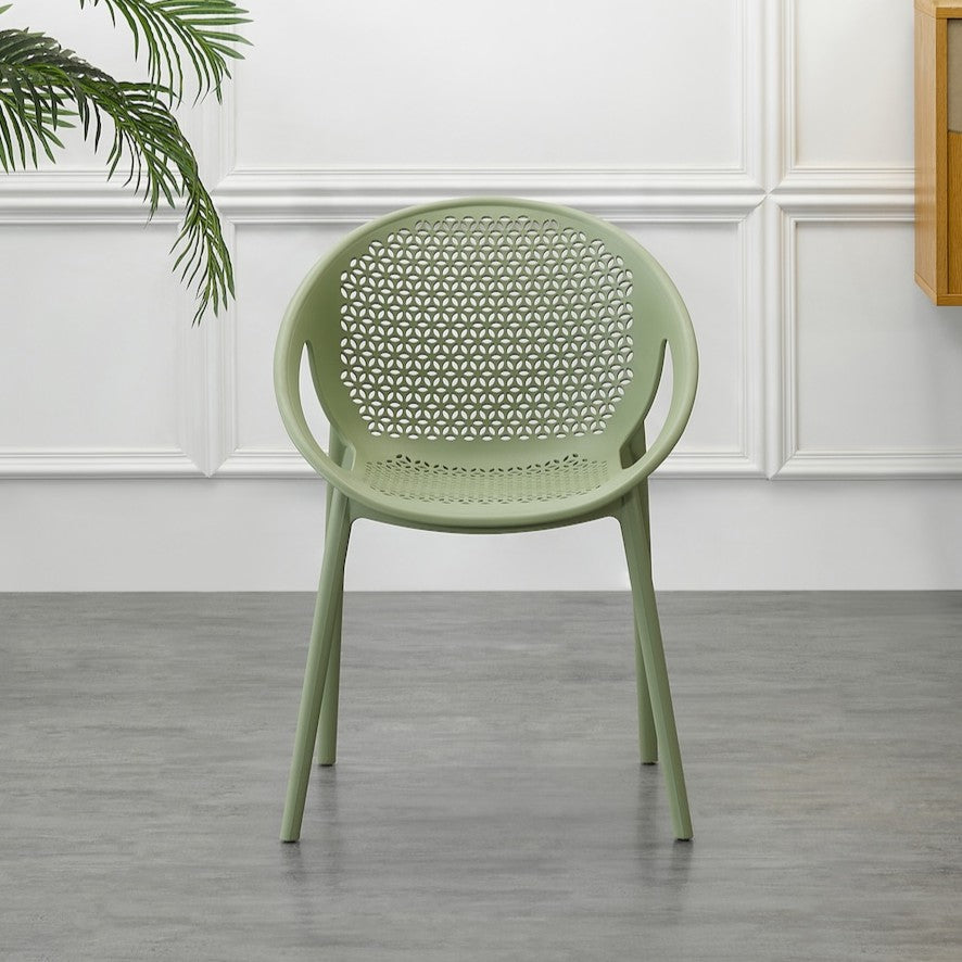 Set de 2 Sillas Selva con Brazos, Color Verde, con Espaldar