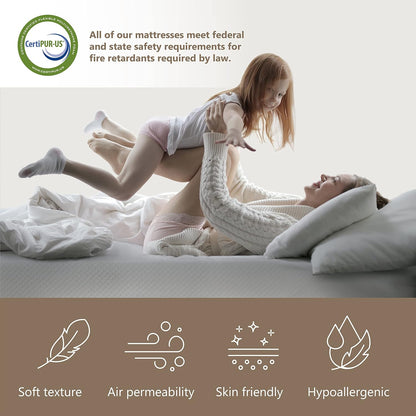 HOMES Zinne Colchón individual de espuma viscoelástica de gel de 6 pulgadas