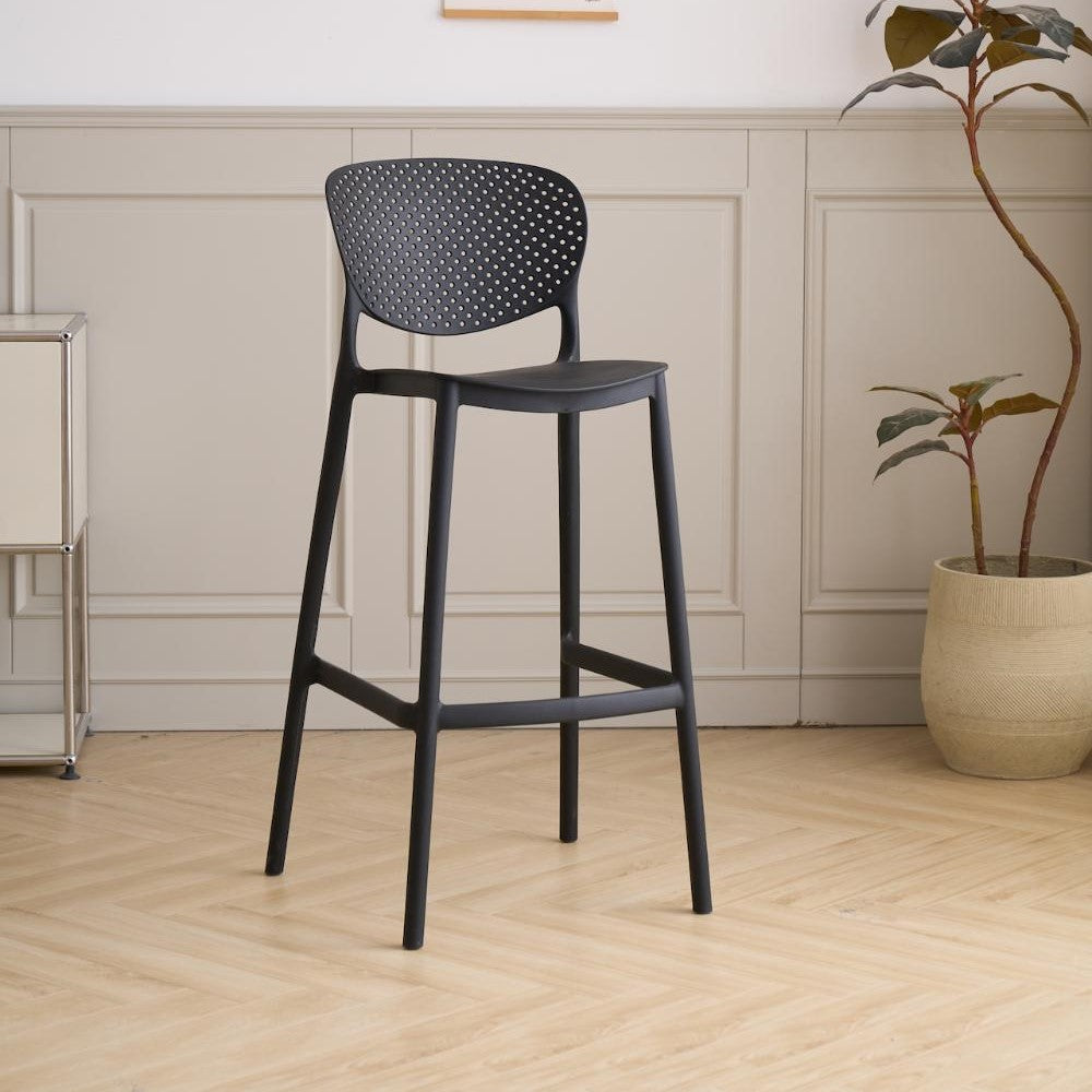 Silla para Bar Rio, Color Negro, Diseño Moderno
