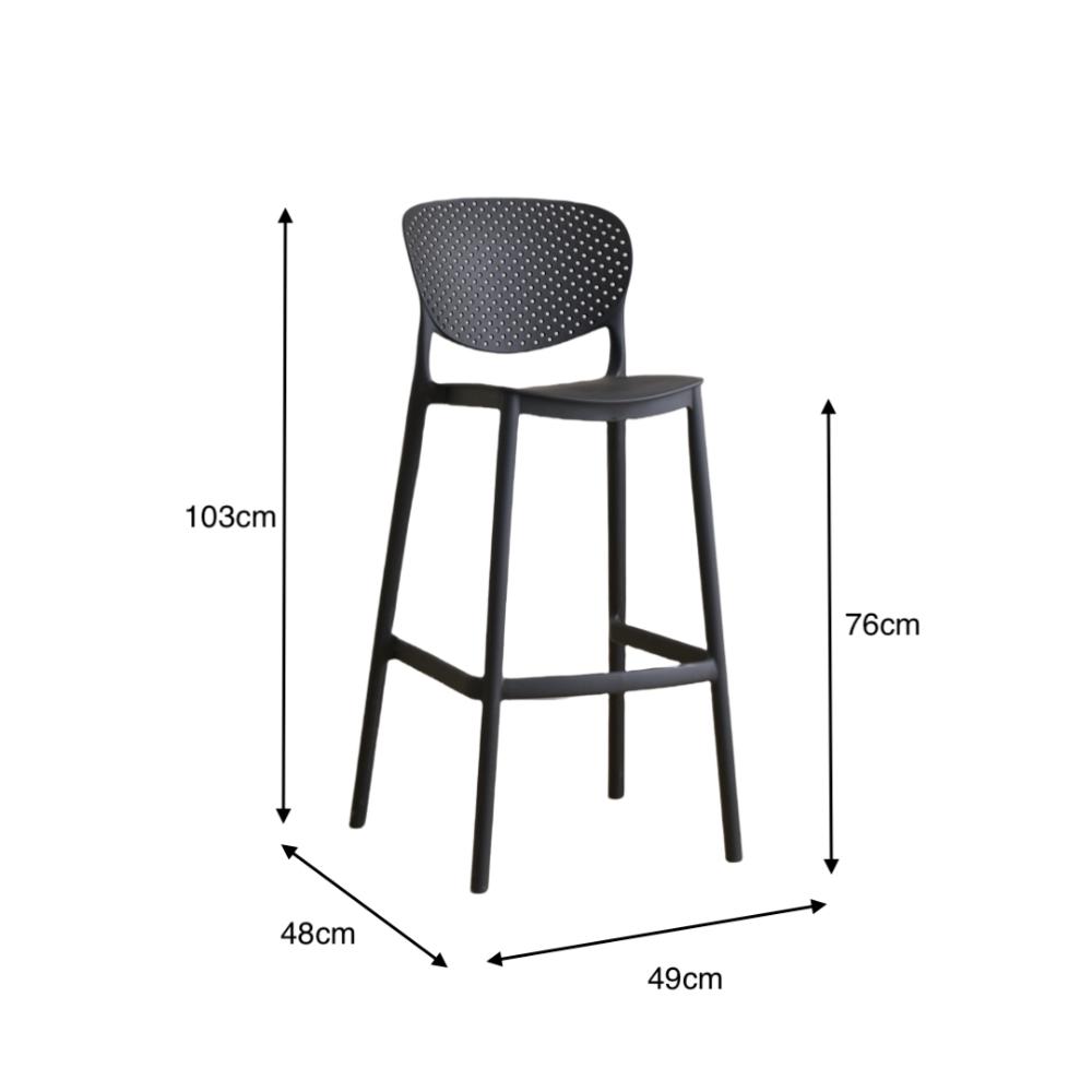 Silla para Bar Rio, Color Negro, Diseño Moderno