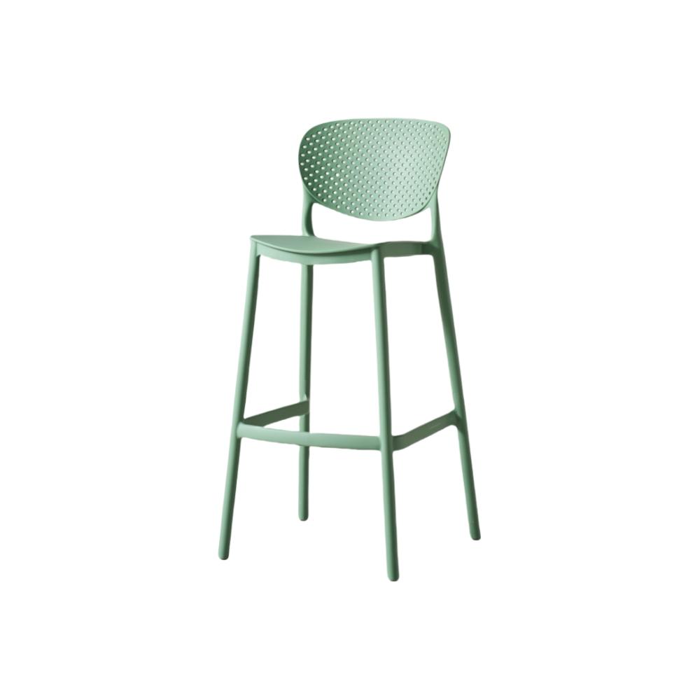 Silla para Bar Rio, Color Verde Olivo, Diseño Moderno X2