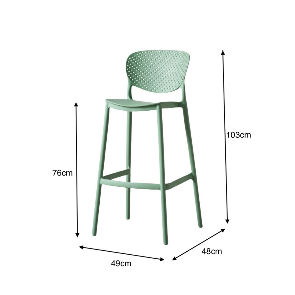 Silla para Bar Rio, Color Verde Olivo, Diseño Moderno X2