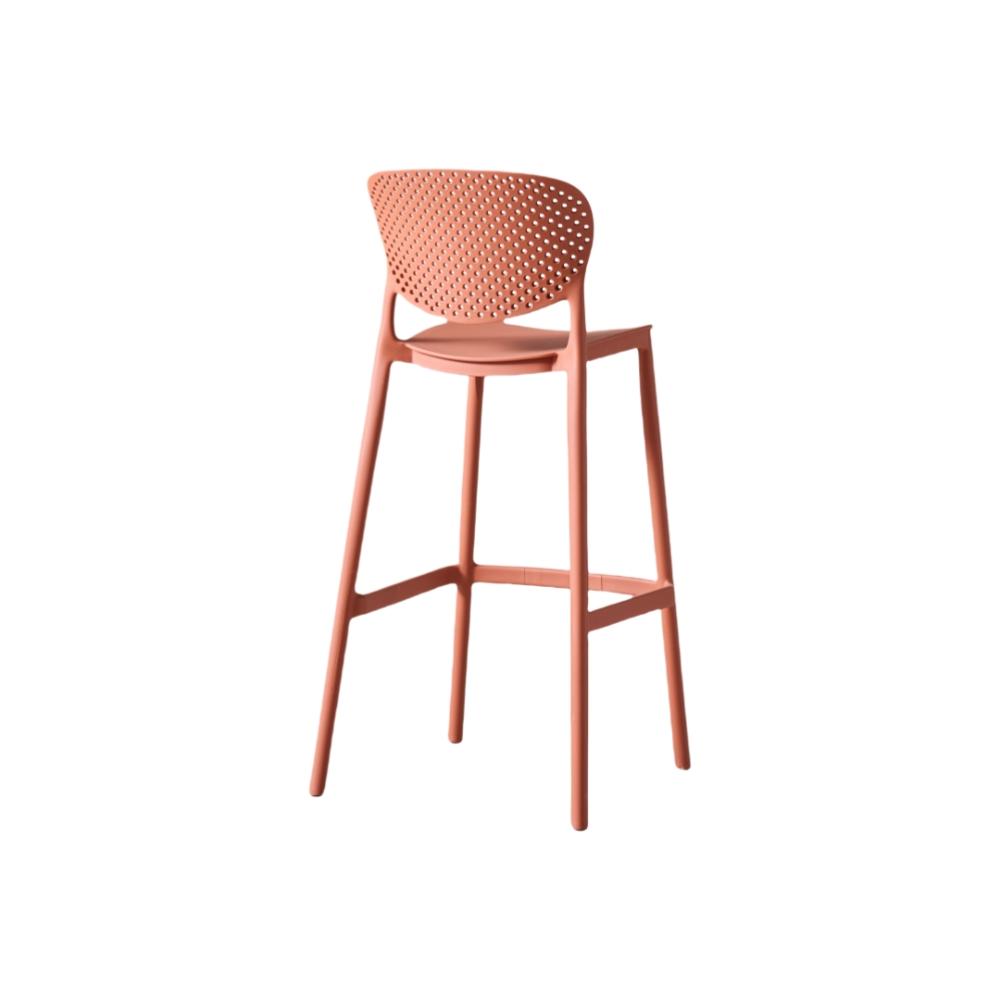 Silla para Bar Rio, Color Terracota, Diseño Moderno