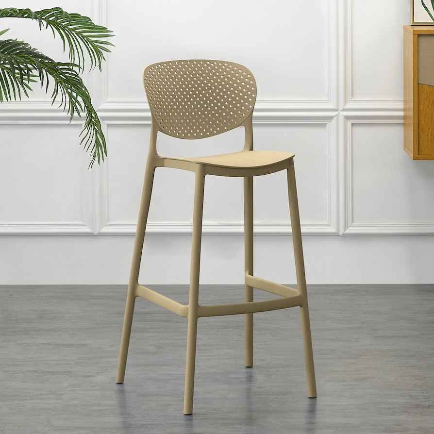 Set de 2 Sillas para Bar Río, Color Khaki, Diseño Moderno