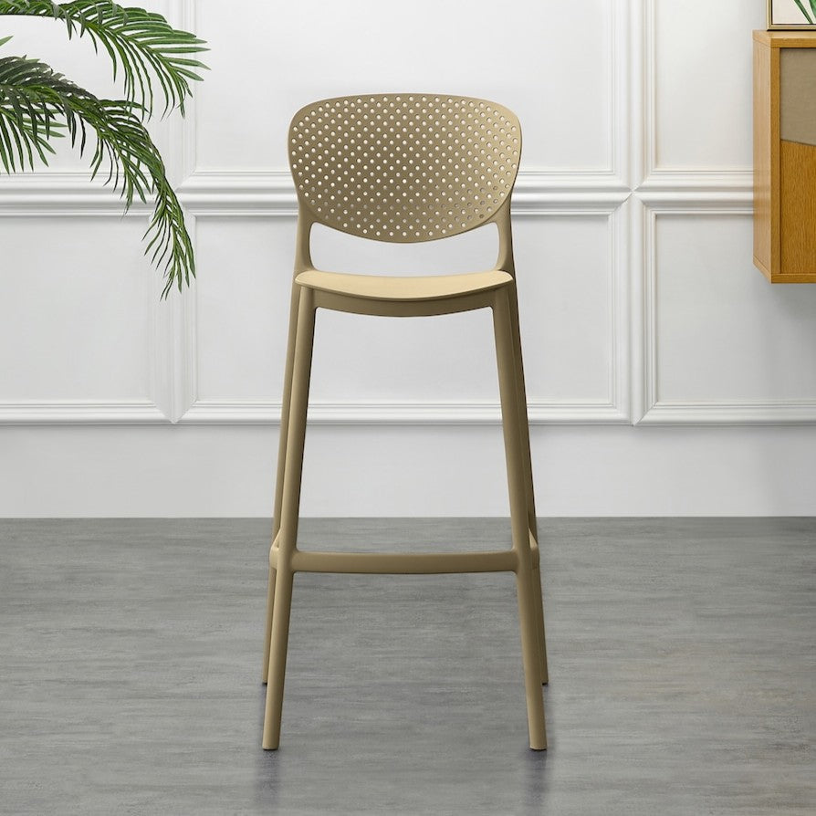 Set de 2 Sillas para Bar Río, Color Khaki, Diseño Moderno
