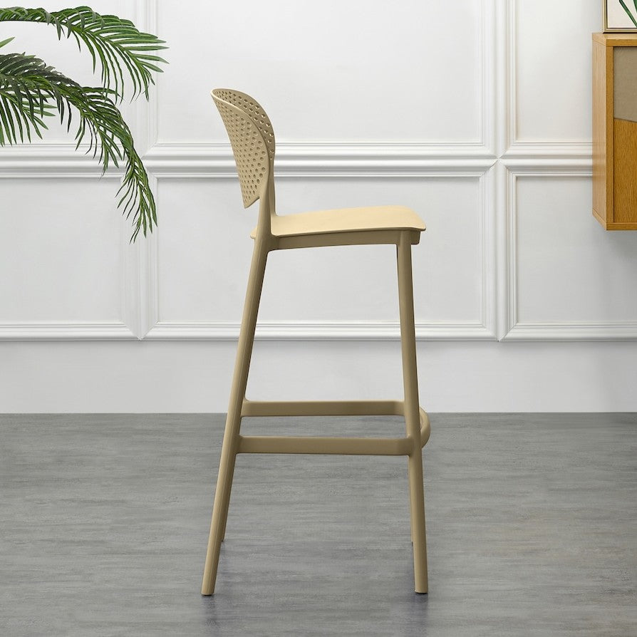Set de 2 Sillas para Bar Río, Color Khaki, Diseño Moderno