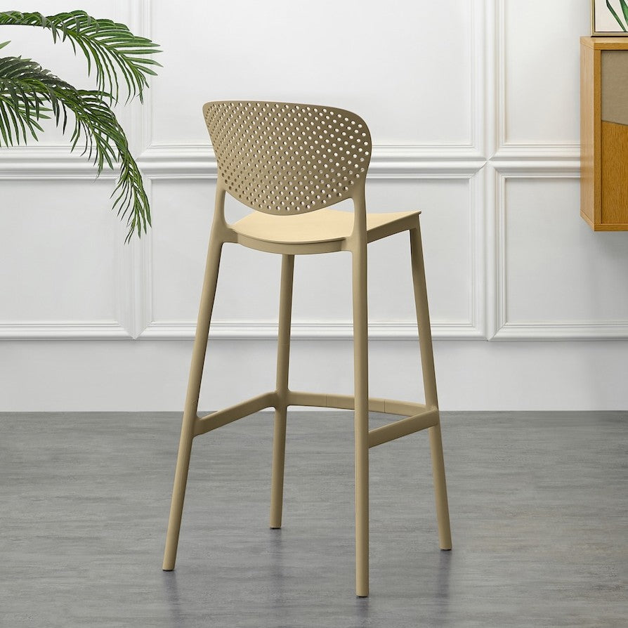 Set de 2 Sillas para Bar Río, Color Khaki, Diseño Moderno