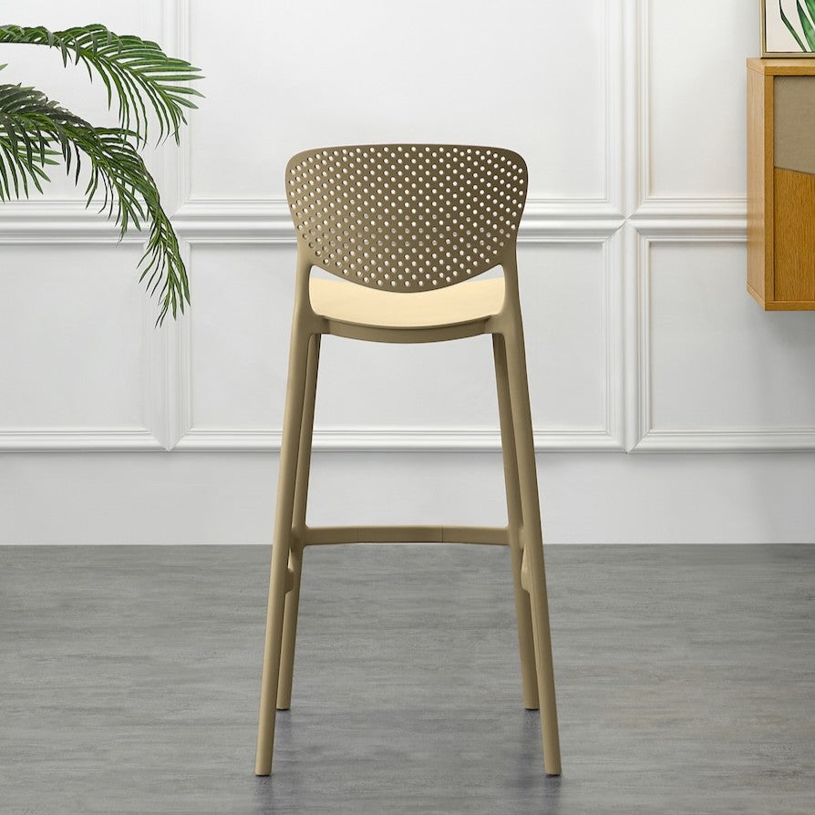 Set de 2 Sillas para Bar Río, Color Khaki, Diseño Moderno