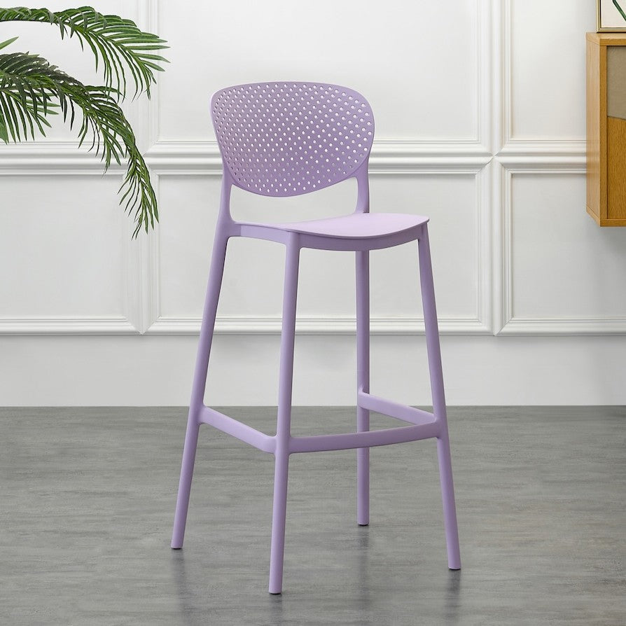 Set de 4 Sillas para Bar Río, Color Lila, Diseño Moderno