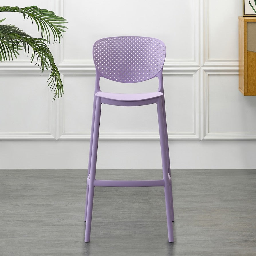 Set de 2 Sillas para Bar Río, Color Lila, Diseño Moderno
