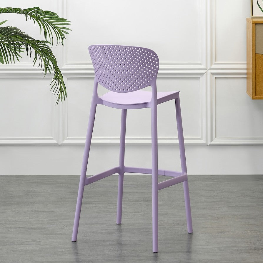 Set de 2 Sillas para Bar Río, Color Lila, Diseño Moderno