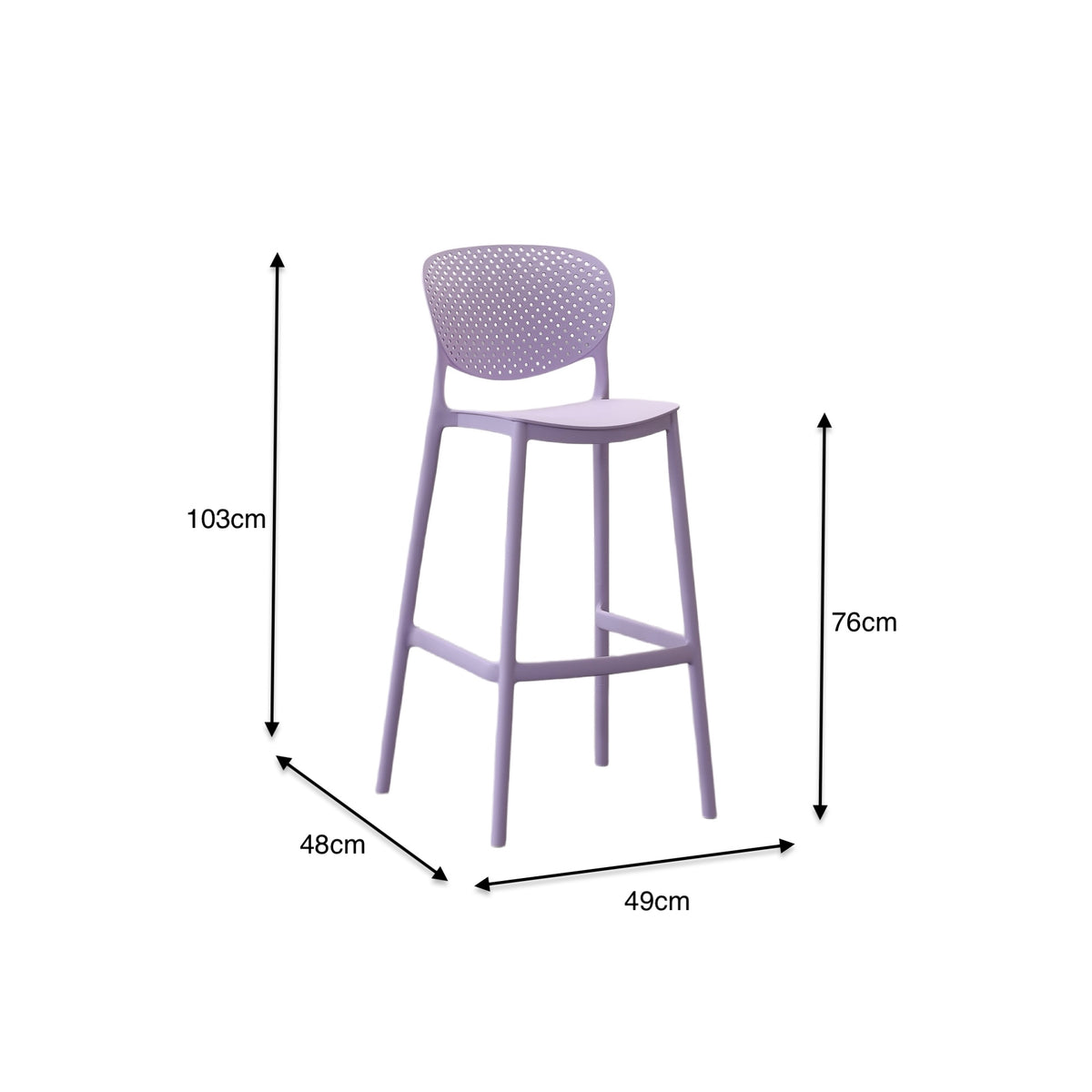 Silla para Bar Río, Color Lila, Diseño Moderno