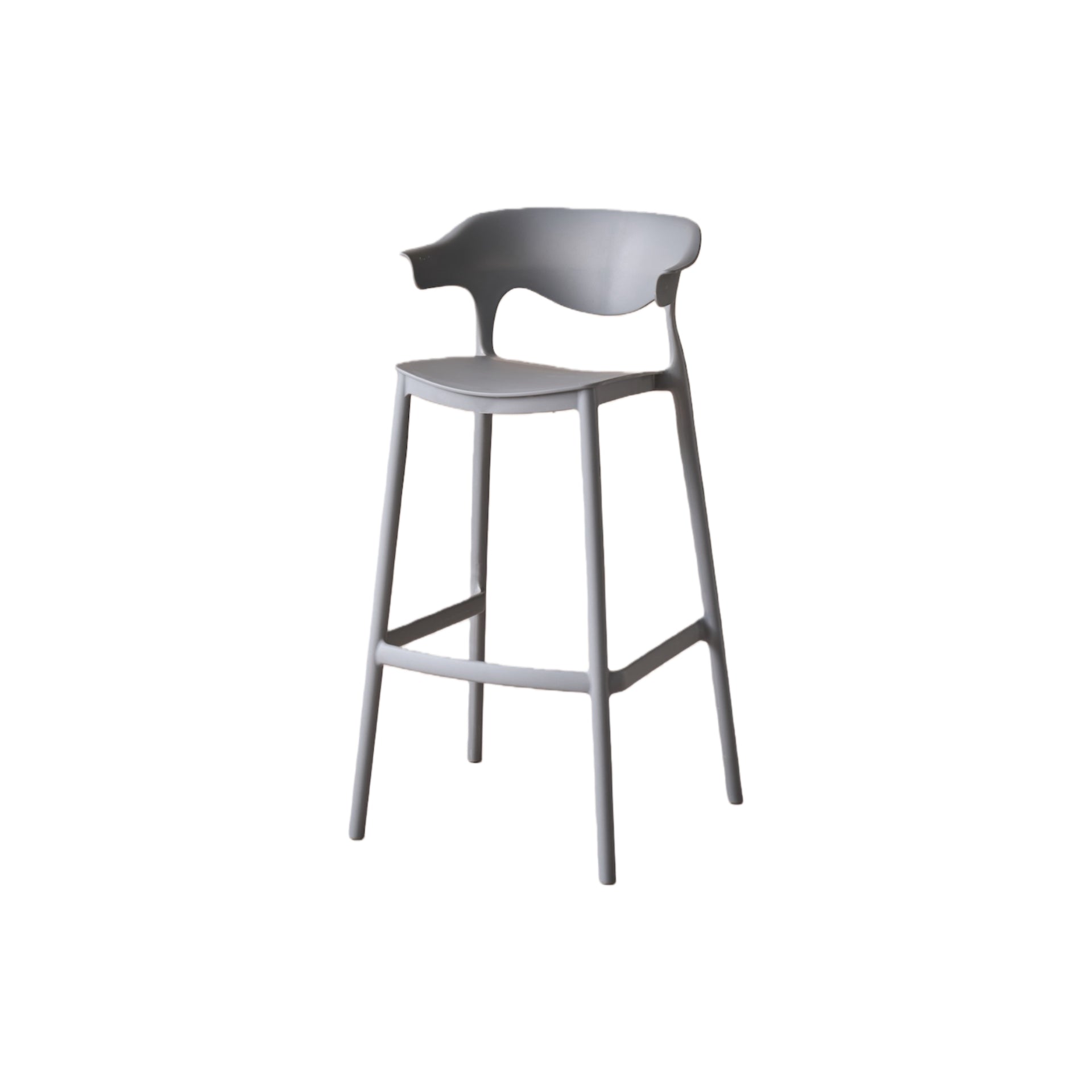Silla para Bar Elena, Color Gris Oscuro, Diseño Moderno