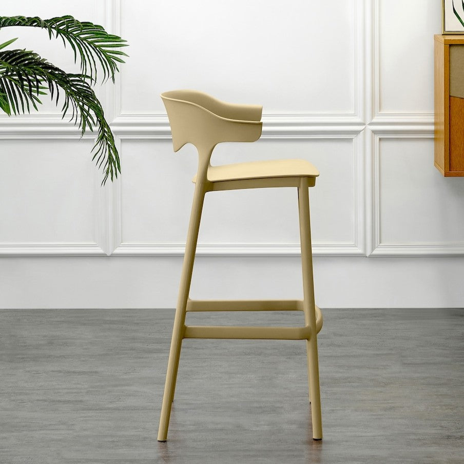 Silla para Bar Elena, Color Khaki, Diseño Moderno