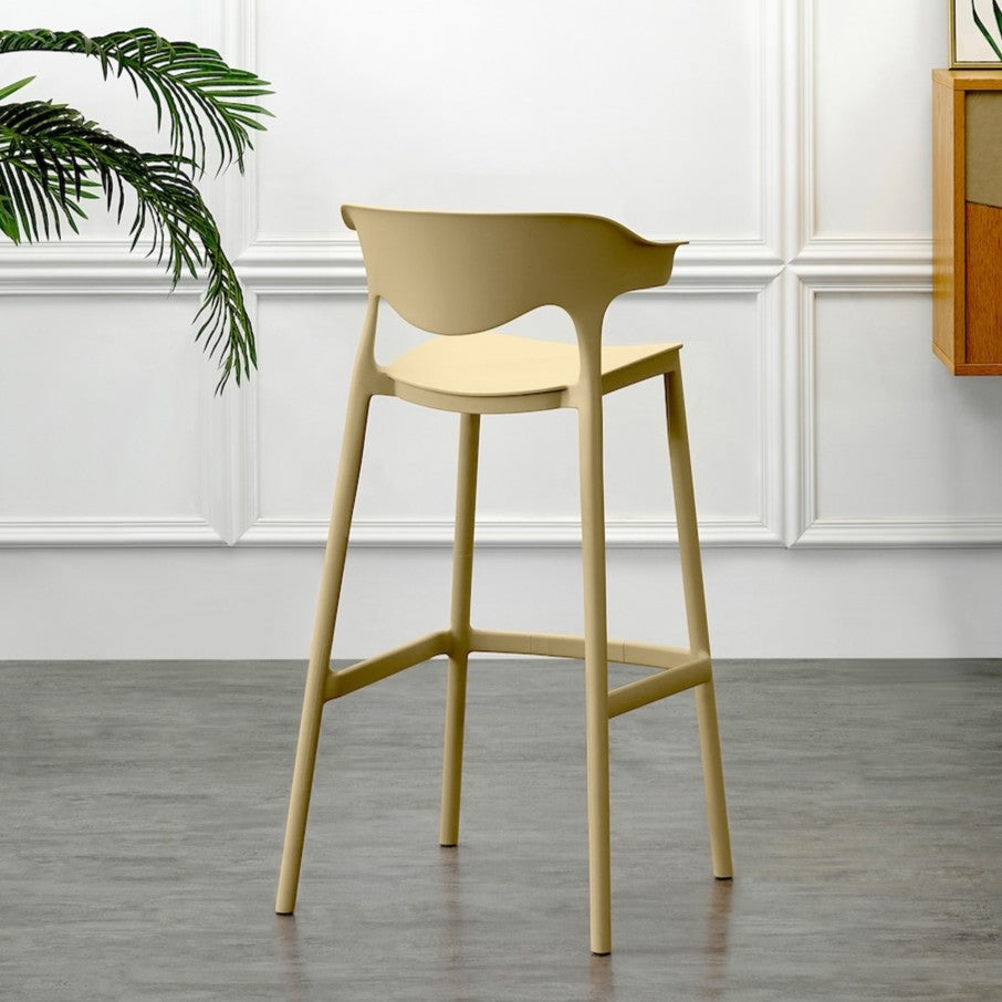 Set de 2 Sillas para Bar Elena, Color Khaki, Diseño Moderno
