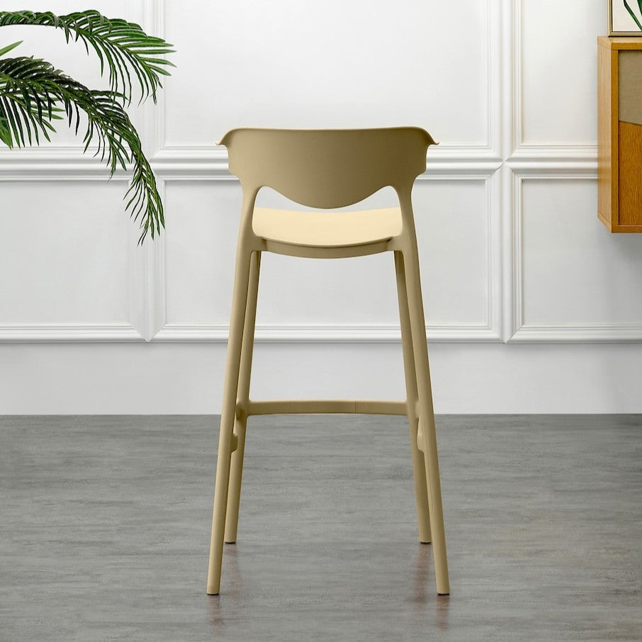 Silla para Bar Elena, Color Khaki, Diseño Moderno
