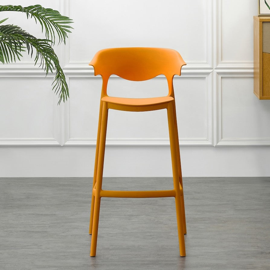 Silla para Bar Elena, Color Naranja, Diseño Moderno