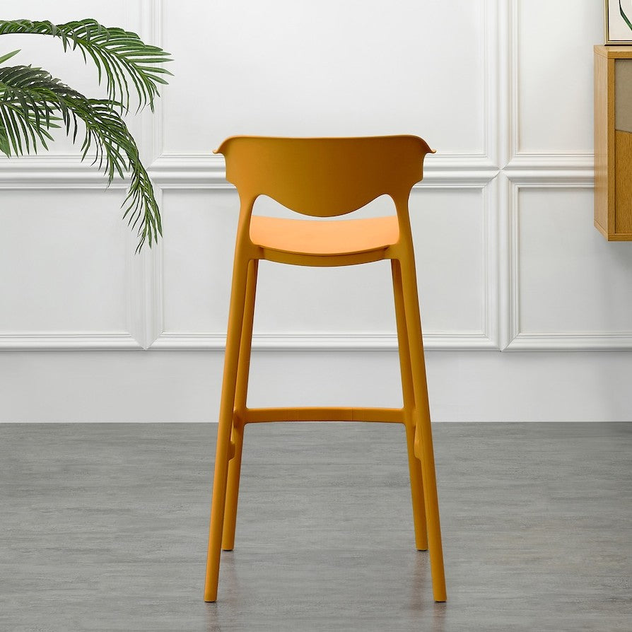 Set de 4 Sillas para Bar Elena, Color Naranja, Diseño Moderno
