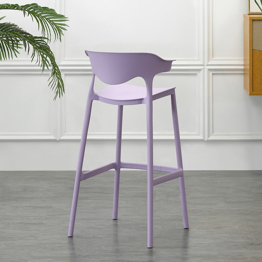 Set de 4 Sillas para Bar Elena, Color Lila, Diseño Moderno