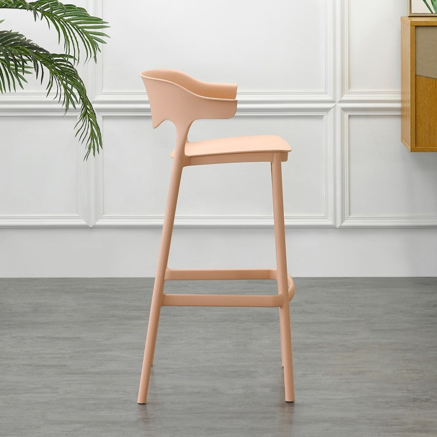 Silla para Bar Elena, Color Mandarina, Diseño Moderno