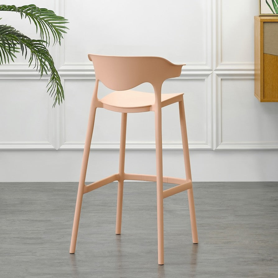 Silla para Bar Elena, Color Mandarina, Diseño Moderno